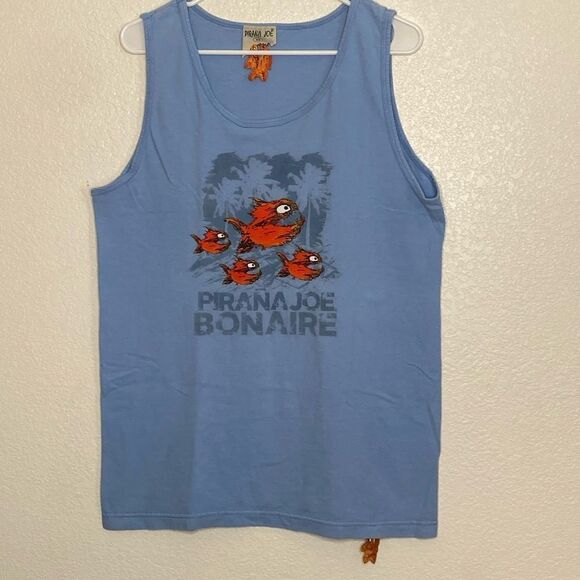 Piranha Joe Bonaire Men’s Light Blue Tank Top Size M - Picture 1 of 6